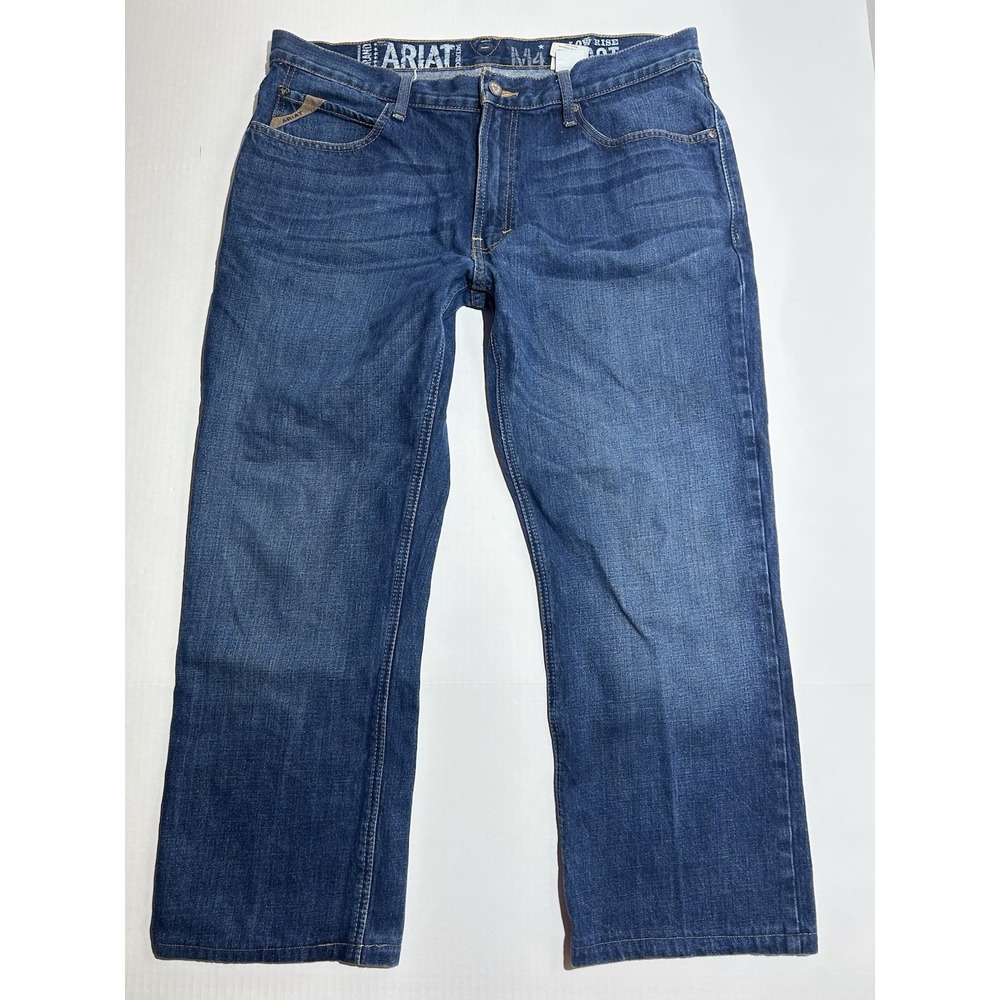 ARIAT M4 Jeans Size 36x28 Dark Wash Low Rise Bootcut Tag Says 36x36 Western EUC